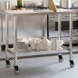 vidaXL Küchen-Arbeitstisch mit Rollen 110x55x85 cm Edelstahl vidaXL Küchen-Arbeitstisch mit Rollen 110x55x85 cm Edelstahl