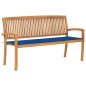 Stapelbare Gartenbank mit Auflage 159 cm Massivholz Teak Stapelbare Gartenbank mit Auflage 159 cm Massivholz Teak
