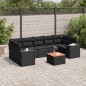 vidaXL 8-tlg. Garten-Sofagarnitur mit Kissen Schwarz Poly Rattan vidaXL 8-tlg. Garten-Sofagarnitur mit Kissen Schwarz Poly Rattan