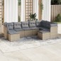 vidaXL 9-tlg. Garten-Sofagarnitur mit Kissen Beige Poly Rattan vidaXL 9-tlg. Garten-Sofagarnitur mit Kissen Beige Poly Rattan
