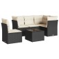vidaXL 6-tlg. Garten-Sofagarnitur mit Kissen Schwarz Poly Rattan vidaXL 6-tlg. Garten-Sofagarnitur mit Kissen Schwarz Poly Rattan