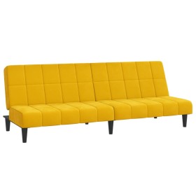 vidaXL Schlafsofa 2-Sitzer Gelb Samt