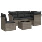 vidaXL 6-tlg. Garten-Sofagarnitur mit Kissen Grau Poly Rattan vidaXL 6-tlg. Garten-Sofagarnitur mit Kissen Grau Poly Rattan