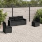vidaXL 5-tlg. Garten-Sofagarnitur mit Kissen Schwarz Poly Rattan vidaXL 5-tlg. Garten-Sofagarnitur mit Kissen Schwarz Poly Rattan