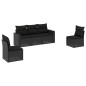 vidaXL 5-tlg. Garten-Sofagarnitur mit Kissen Schwarz Poly Rattan vidaXL 5-tlg. Garten-Sofagarnitur mit Kissen Schwarz Poly Rattan