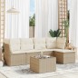 vidaXL 6-tlg. Garten-Sofagarnitur mit Kissen Beige Poly Rattan vidaXL 6-tlg. Garten-Sofagarnitur mit Kissen Beige Poly Rattan