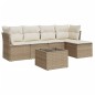 vidaXL 6-tlg. Garten-Sofagarnitur mit Kissen Beige Poly Rattan vidaXL 6-tlg. Garten-Sofagarnitur mit Kissen Beige Poly Rattan