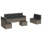 vidaXL 9-tlg. Garten-Sofagarnitur mit Kissen Grau Poly Rattan vidaXL 9-tlg. Garten-Sofagarnitur mit Kissen Grau Poly Rattan