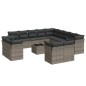vidaXL 14-tlg. Garten-Sofagarnitur mit Kissen Grau Poly Rattan vidaXL 14-tlg. Garten-Sofagarnitur mit Kissen Grau Poly Rattan