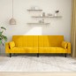 vidaXL Schlafsofa 2-Sitzer mit 2 Kissen Gelb Samt vidaXL Schlafsofa 2-Sitzer mit 2 Kissen Gelb Samt