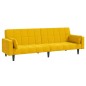 vidaXL Schlafsofa 2-Sitzer mit 2 Kissen Gelb Samt vidaXL Schlafsofa 2-Sitzer mit 2 Kissen Gelb Samt