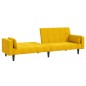 vidaXL Schlafsofa 2-Sitzer mit 2 Kissen Gelb Samt vidaXL Schlafsofa 2-Sitzer mit 2 Kissen Gelb Samt
