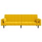 vidaXL Schlafsofa 2-Sitzer mit 2 Kissen Gelb Samt vidaXL Schlafsofa 2-Sitzer mit 2 Kissen Gelb Samt