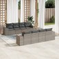 vidaXL 9-tlg. Garten-Sofagarnitur mit Kissen Grau Poly Rattan vidaXL 9-tlg. Garten-Sofagarnitur mit Kissen Grau Poly Rattan