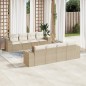 vidaXL 9-tlg. Garten-Sofagarnitur mit Kissen Beige Poly Rattan vidaXL 9-tlg. Garten-Sofagarnitur mit Kissen Beige Poly Rattan