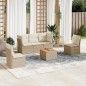 vidaXL 6-tlg. Garten-Sofagarnitur mit Kissen Beige Poly Rattan vidaXL 6-tlg. Garten-Sofagarnitur mit Kissen Beige Poly Rattan