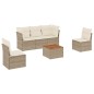 vidaXL 6-tlg. Garten-Sofagarnitur mit Kissen Beige Poly Rattan vidaXL 6-tlg. Garten-Sofagarnitur mit Kissen Beige Poly Rattan