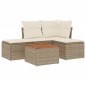 vidaXL 5-tlg. Garten-Sofagarnitur mit Kissen Beige Poly Rattan vidaXL 5-tlg. Garten-Sofagarnitur mit Kissen Beige Poly Rattan