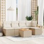 vidaXL 6-tlg. Garten-Sofagarnitur mit Kissen Beige Poly Rattan vidaXL 6-tlg. Garten-Sofagarnitur mit Kissen Beige Poly Rattan