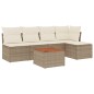 vidaXL 6-tlg. Garten-Sofagarnitur mit Kissen Beige Poly Rattan vidaXL 6-tlg. Garten-Sofagarnitur mit Kissen Beige Poly Rattan