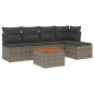 vidaXL 6-tlg. Garten-Sofagarnitur mit Kissen Grau Poly Rattan vidaXL 6-tlg. Garten-Sofagarnitur mit Kissen Grau Poly Rattan