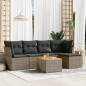 vidaXL 6-tlg. Garten-Sofagarnitur mit Kissen Grau Poly Rattan vidaXL 6-tlg. Garten-Sofagarnitur mit Kissen Grau Poly Rattan