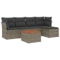 vidaXL 6-tlg. Garten-Sofagarnitur mit Kissen Grau Poly Rattan vidaXL 6-tlg. Garten-Sofagarnitur mit Kissen Grau Poly Rattan