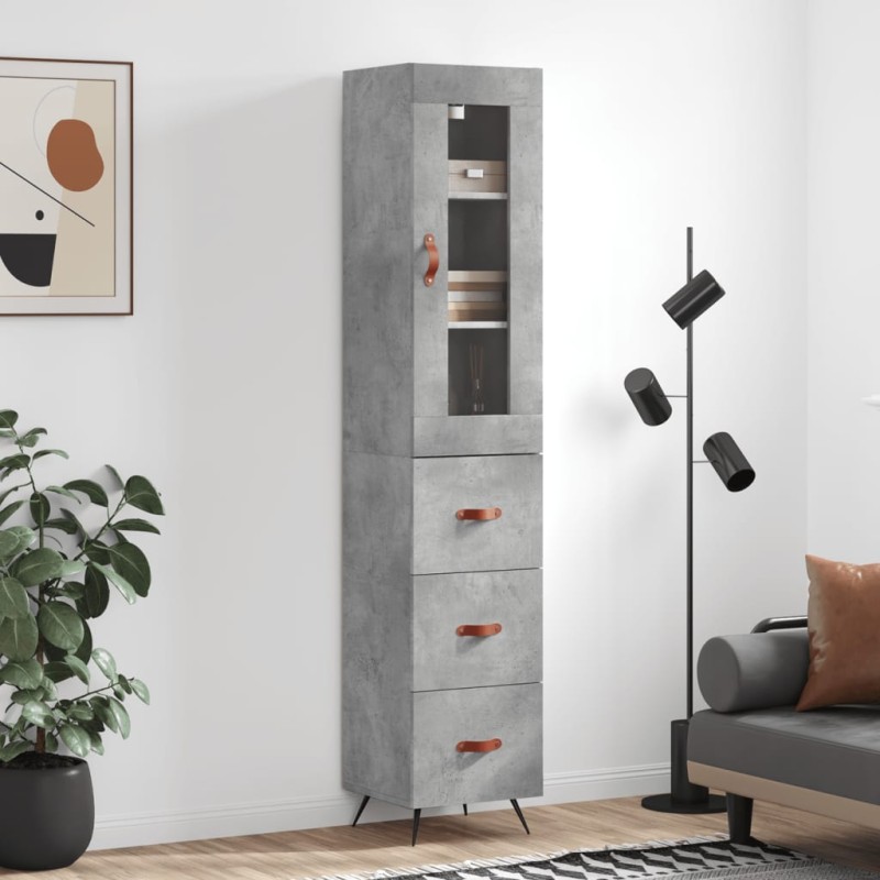 Highboard Betongrau 34,5x34x180 cm Holzwerkstoff Highboard Betongrau 34,5x34x180 cm Holzwerkstoff