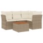 vidaXL 5-tlg. Garten-Sofagarnitur mit Kissen Beige Poly Rattan vidaXL 5-tlg. Garten-Sofagarnitur mit Kissen Beige Poly Rattan