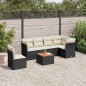 vidaXL 7-tlg. Garten-Sofagarnitur mit Kissen Schwarz Poly Rattan vidaXL 7-tlg. Garten-Sofagarnitur mit Kissen Schwarz Poly Rattan
