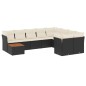 vidaXL 10-tlg. Garten-Sofagarnitur mit Kissen Schwarz Poly Rattan vidaXL 10-tlg. Garten-Sofagarnitur mit Kissen Schwarz Poly Rattan
