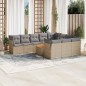 vidaXL 11-tlg. Garten-Sofagarnitur mit Kissen Beige Poly Rattan vidaXL 11-tlg. Garten-Sofagarnitur mit Kissen Beige Poly Rattan