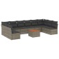 vidaXL 11-tlg. Garten-Sofagarnitur mit Kissen Grau Poly Rattan vidaXL 11-tlg. Garten-Sofagarnitur mit Kissen Grau Poly Rattan