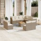 vidaXL 12-tlg. Garten-Sofagarnitur mit Kissen Beige Poly Rattan vidaXL 12-tlg. Garten-Sofagarnitur mit Kissen Beige Poly Rattan