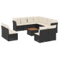 vidaXL 12-tlg. Garten-Sofagarnitur mit Kissen Schwarz Poly Rattan vidaXL 12-tlg. Garten-Sofagarnitur mit Kissen Schwarz Poly Rattan