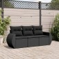 vidaXL 3-tlg. Garten-Sofagarnitur mit Kissen Schwarz Poly Rattan vidaXL 3-tlg. Garten-Sofagarnitur mit Kissen Schwarz Poly Rattan