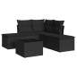 vidaXL 6-tlg. Garten-Sofagarnitur mit Kissen Schwarz Poly Rattan vidaXL 6-tlg. Garten-Sofagarnitur mit Kissen Schwarz Poly Rattan