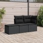 vidaXL 3-tlg. Garten-Sofagarnitur mit Kissen Schwarz Poly Rattan vidaXL 3-tlg. Garten-Sofagarnitur mit Kissen Schwarz Poly Rattan