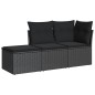 vidaXL 3-tlg. Garten-Sofagarnitur mit Kissen Schwarz Poly Rattan vidaXL 3-tlg. Garten-Sofagarnitur mit Kissen Schwarz Poly Rattan