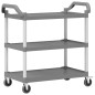 vidaXL Rollwagen mit 3 Etagen Grau 99x50x96 cm Aluminium