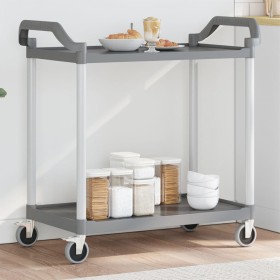 vidaXL Rollwagen mit 2 Etagen Grau 99x50x97 cm Aluminium