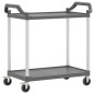 vidaXL Rollwagen mit 2 Etagen Grau 99x50x97 cm Aluminium vidaXL Rollwagen mit 2 Etagen Grau 99x50x97 cm Aluminium