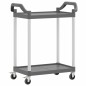 vidaXL Rollwagen mit 2 Etagen Grau 81x41x92 cm Aluminium vidaXL Rollwagen mit 2 Etagen Grau 81x41x92 cm Aluminium