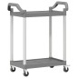 vidaXL Rollwagen mit 2 Etagen Grau 81x41x92 cm Aluminium vidaXL Rollwagen mit 2 Etagen Grau 81x41x92 cm Aluminium