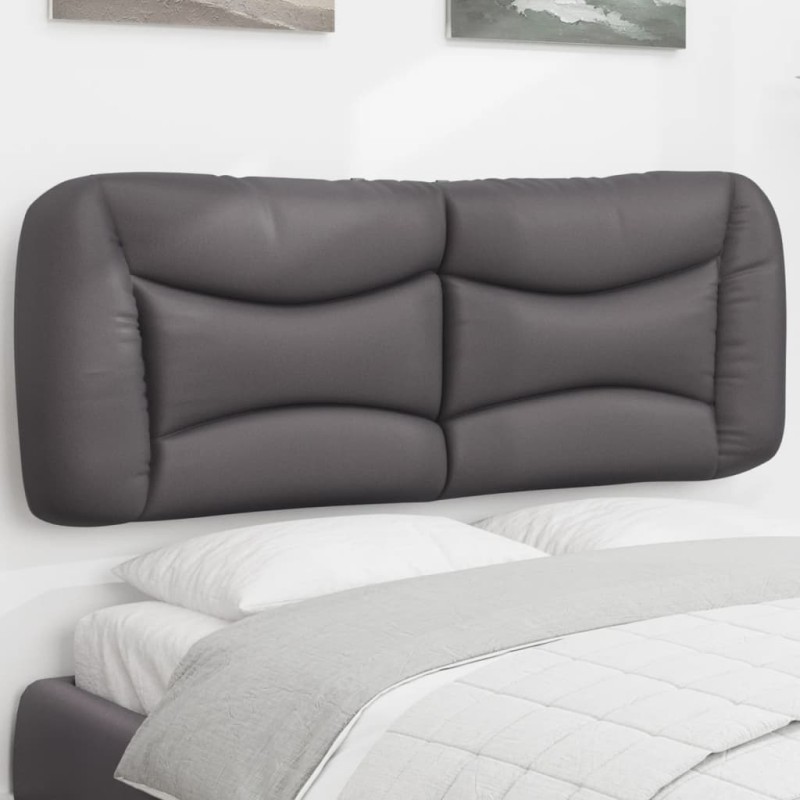 vidaXL Kopfteil-Kissen Grau 140 cm Kunstleder