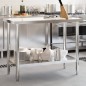 vidaXL Küchen-Arbeitstisch 110x55x85 cm Edelstahl vidaXL Küchen-Arbeitstisch 110x55x85 cm Edelstahl