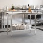 vidaXL Küchen-Arbeitstisch 110x55x85 cm Edelstahl vidaXL Küchen-Arbeitstisch 110x55x85 cm Edelstahl