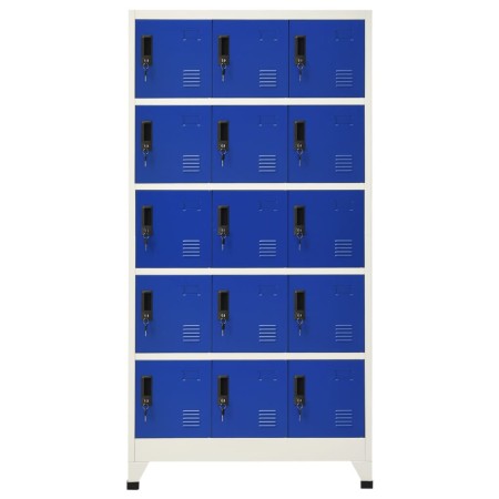 vidaXL Schließfachschrank Grau und Blau 90x40x180 cm Stahl