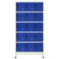 vidaXL Schließfachschrank Grau und Blau 90x40x180 cm Stahl vidaXL Schließfachschrank Grau und Blau 90x40x180 cm Stahl