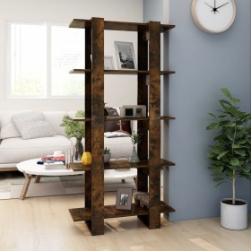 vidaXL Bücherregal/Raumteiler Räuchereiche 80x30x160 cm Holzwerkstoff